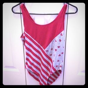 Pink patterned leotard